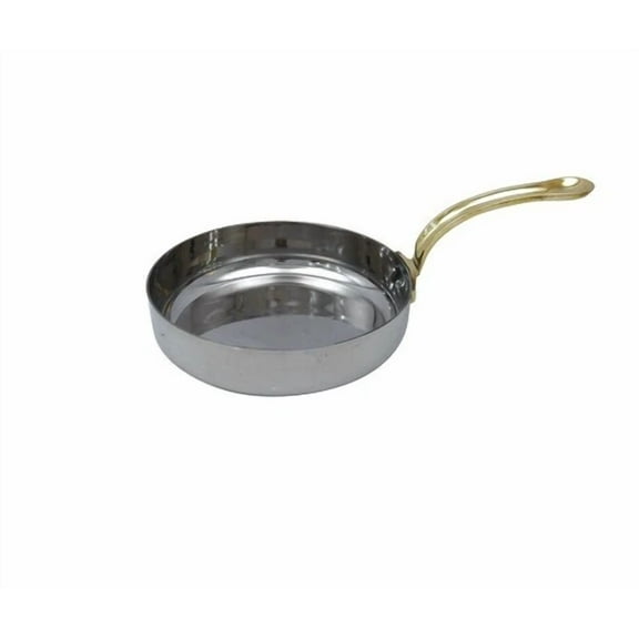 Stainless Steel Serving Fry Pan With Brass Handle #2, 475 Ml