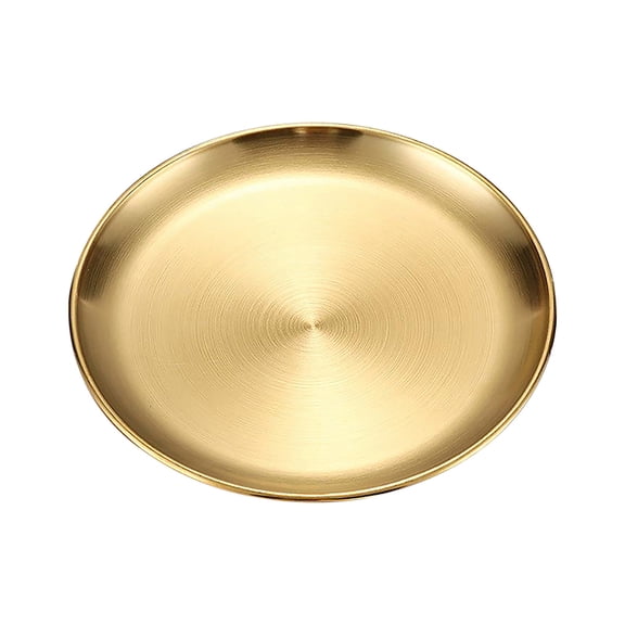 Stainless Steel Serving Plate, Thickened Round Tray, Multi Size Western Dessert Dish, Rustproof Metal Platter for Barbecue Party Home Dining Table Layout