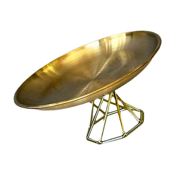 Stainless Steel Serving Platter High-footed Dessert Plate for Living Room Use Corrosions Resistant Display Tray