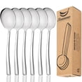 thumbnail image 1 of Stainless Steel Serving Spoon Set of 6 Pieces for Catering, Dishwasher Safe, 9.14 Inches Large Serving Utensils of Spoons(Silver), 1 of 7