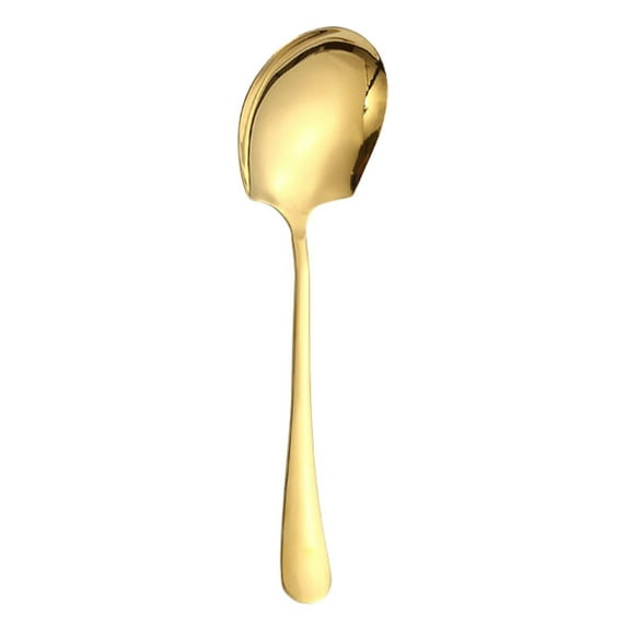 Stainless Steel Serving Spoons,1 Pcs Large Serving Spoons for Buffet, 8.6 inches Long, Basting Spoon, Metal Spoons Set for Kitchen Cooking Party Baking, Big Spoons with Long Handle(Gold1)