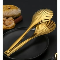 Stainless Steel Serving Tongs, Elegant Gold Plated Design for Salad, Pastries, Buffet,Utility Tongs for Cooking and Serving, Restaurant Quality Tongs, Salad Servers,Gold,1PC