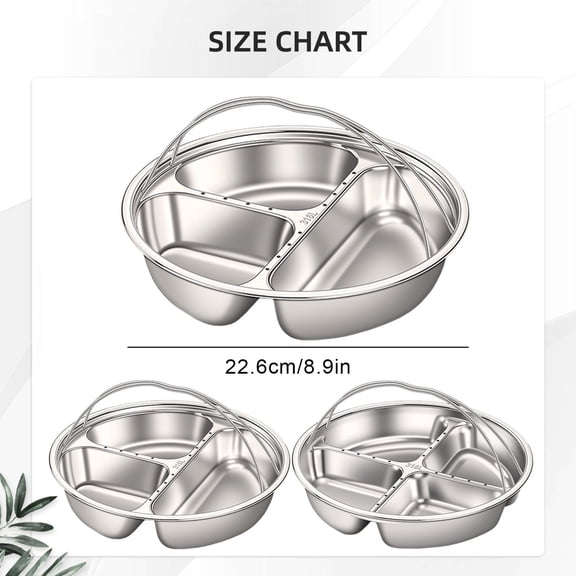 Stainless Steel Serving Tray With Handle Divided Snack Plate For Parties