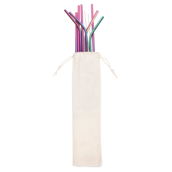 CRILSTYLEO Multipurpose Stainless Steel Straws Assorted Colors Smooth Interior for Home Use 1Set