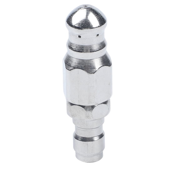 Stainless Steel Sewer Jetter Nozzle 5000 PSI with Rotating Head for 1/4 Inch Pressure Washer Drain Cleaning Hose 6 Rear Jets