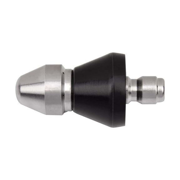 Stainless Steel Sewer Jetting Nozzle 1/4 Inch Pipe Cleaning Sprayer, 5000 PSI High-Pressure Reverse Flow Spout for Washer Unclogging, Fits Corners, Hot Water Compatible