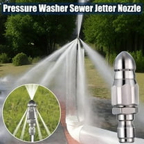 Stainless Steel Sewer Nozzle High Pressure Rotating Spray Head, Pipe Cleaning Tool with 1/4 Inch Connection for Drain Cleaning and Flushing