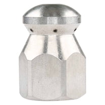 Stainless Steel Sewer Nozzle, High Pressure Washer Sprayer Pipe with 1/4" Plug for Unclogging Drains, 1 Front & 6 Rear Jets, 5000 PSI, 1-Pack