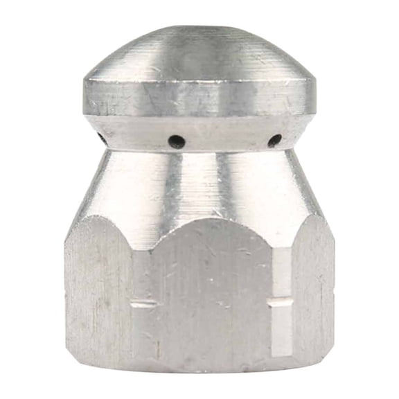 Stainless Steel Sewer Nozzle, High Pressure Washer Sprayer Pipe with 1/4" Plug for Unclogging Drains, 1 Front & 6 Rear Jets, 5000 PSI, 1-Pack