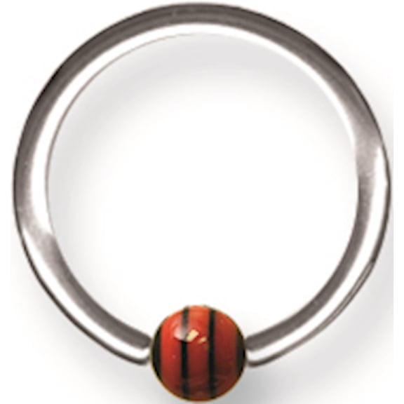 Stainless Steel Sgss Captive W Uv Sensitive Racer Stripe Acrylic Ball 14G (1.6Mm) 7/16 - Jbsp