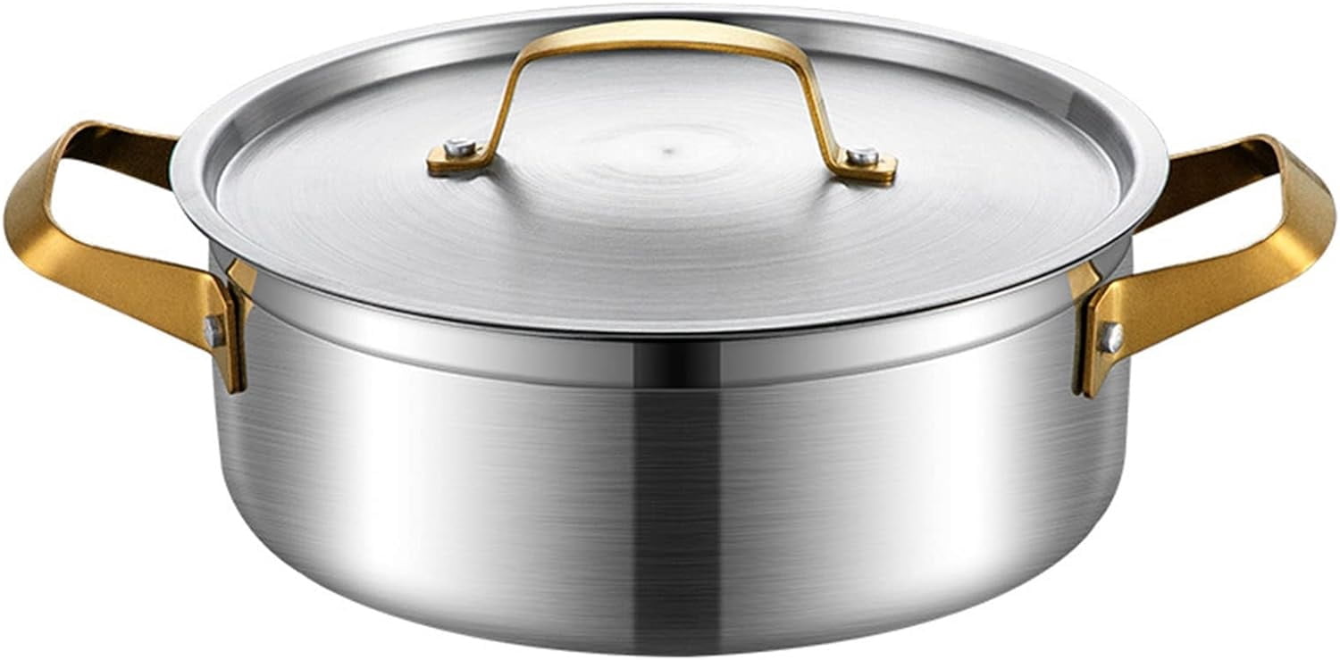 Hot Pot With Divider, Shabu Shabu Hot Pots Food Grade Stainless Steel Chinese Dual Sided Pot Set For Induction Cooktop Gas Stove B0899x3p65
