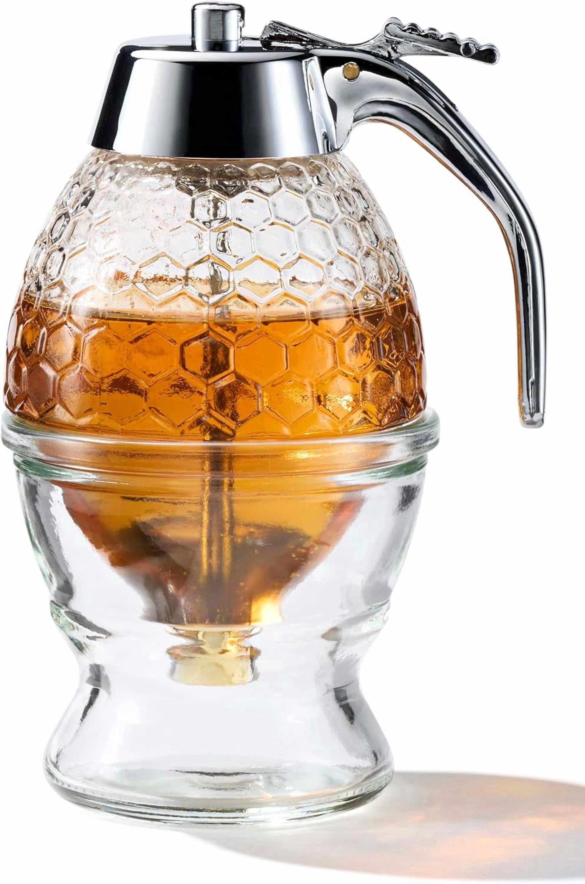 No-Drip Honey Dispenser, BPA-Free Plastic Syrup Dispenser with Stand ...