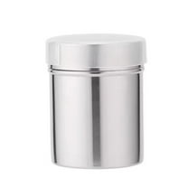 Stainless Steel Shaker Dispenser Container for Flour, Powdered Sugar, Baking Cocoa, and Cornstarch, Kitchen Pantry Organization Tool - Silver