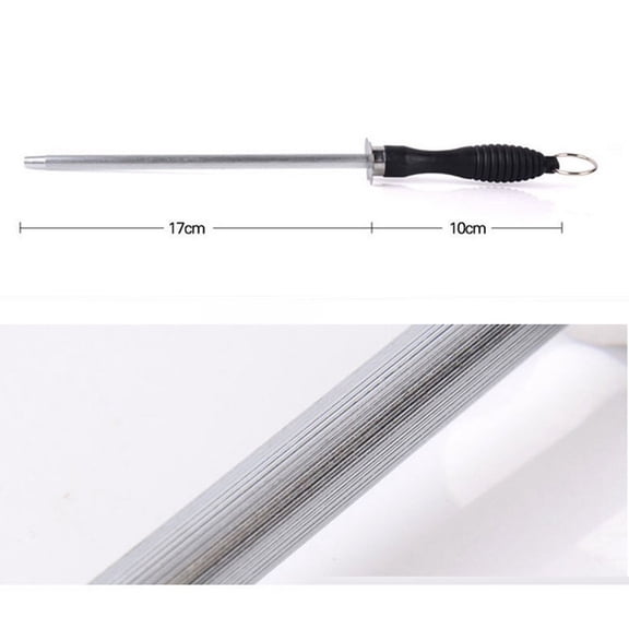 Stainless Steel Sharpening Rod with Ergonomic Handle,Kitchen Knife Honing Steel for Maintaining Sharp Edges,Grinding tool