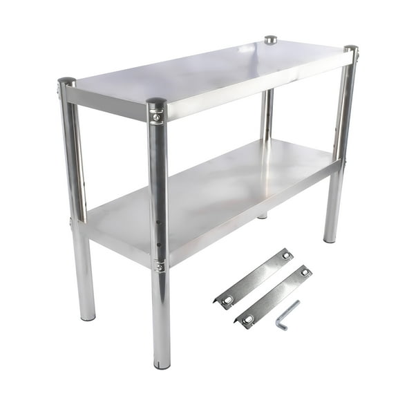 Stainless Steel Shelf 60'' x 11.8'' x 23.6'' Commercial Adjustable Double Shelf, Stainless Steel Overshelf for Prep & Work Table Restaurant Bar Utility Room Kitchen & Garage