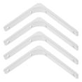 thumbnail image 1 of Stainless Steel Shelf Heavy Duty Support Wall Rack Corner Bookshelf Decor Bracket White 4 Pcs, 1 of 6