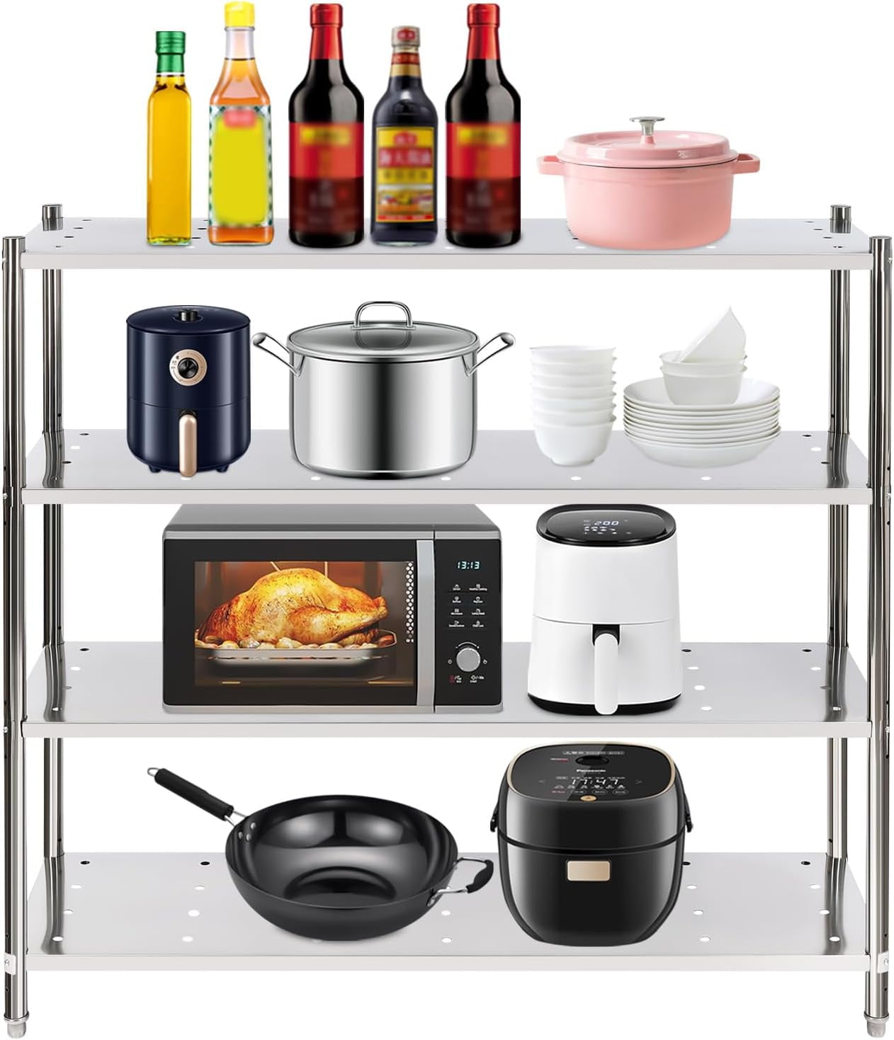 Stainless Steel Shelf Pantry Shelf Heavy Duty Kitchen Storage Rack ...