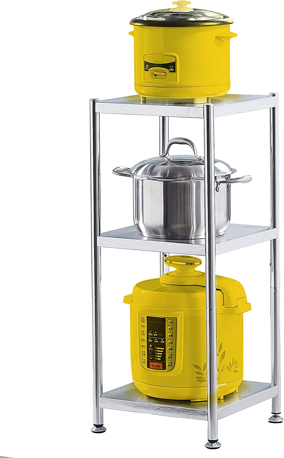 Stainless Steel Shelves 3 Tier Narrow Metal Shelf Corner Shelf Stand stainless-steel-shelves-3-tier-narrow-metal-shelf-corner-shelf-stand