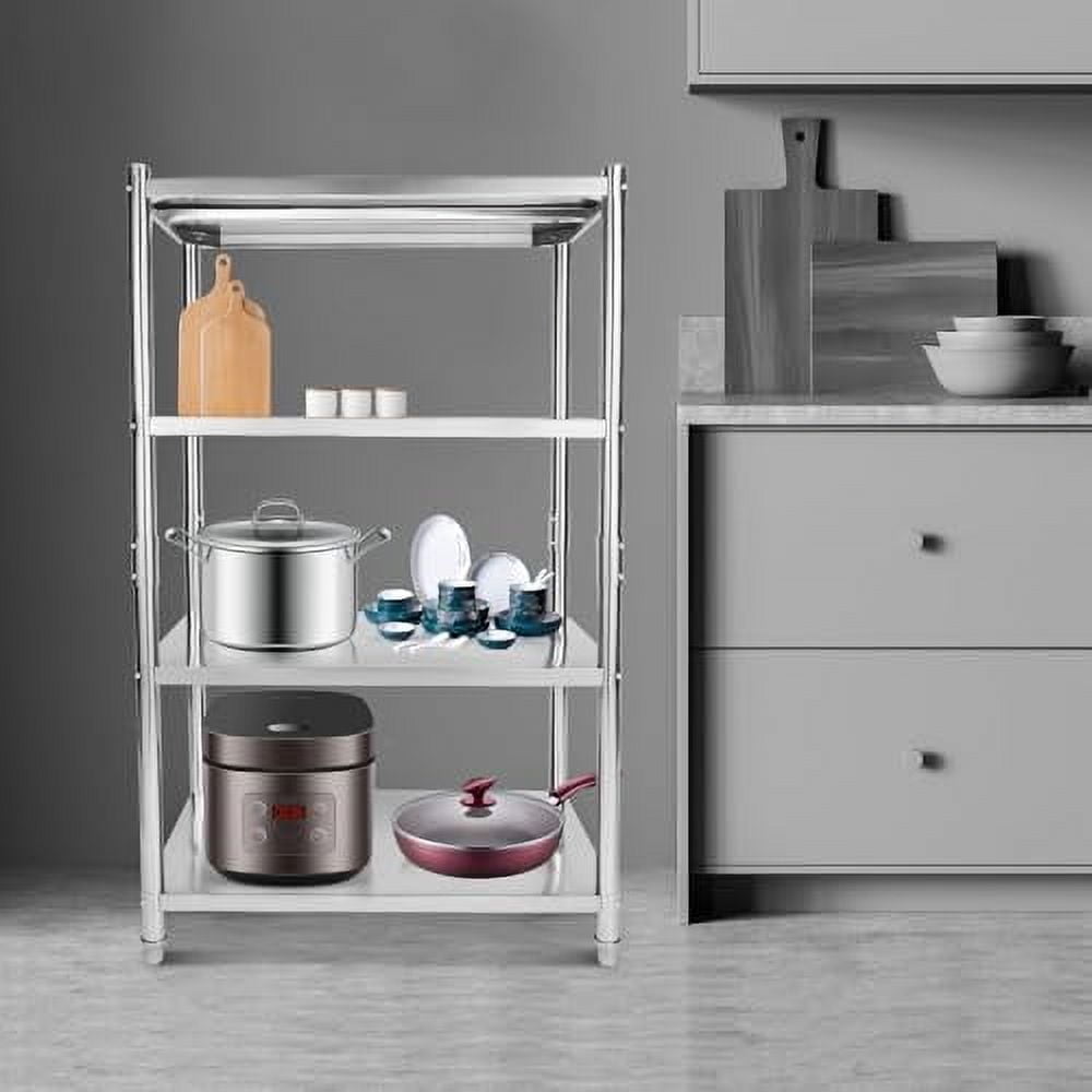 Stainless Steel Shelving,4 Tier Adjustable Shelf Heavy Duty Storage ...