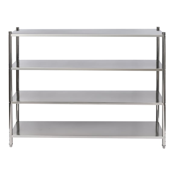 Stainless Steel Shelving, 4 Tier Adjustable Shelf Storage, Stainless Steel Heavy Duty Shelving for Storing and Displaying Goods in Shopping Malls, Supermarkets, Convenience Stores (70.9*17.7*59.1in)