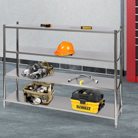 Stainless Steel Shelving 4 Tier Adjustable Shelf Storage Storage Assistant