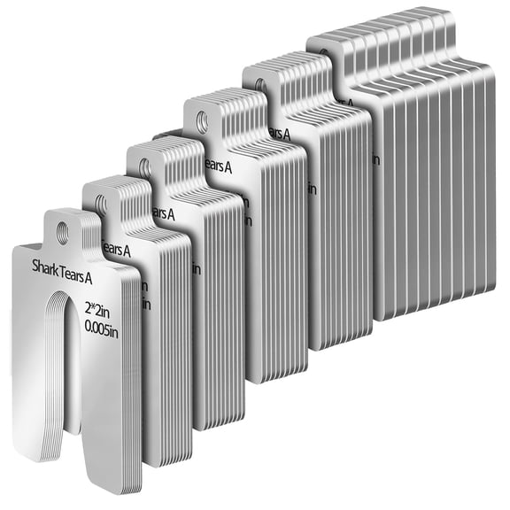 60PCS 304 Stainless Steel Shim Kit, 2" x 2" Slotted Assortment Box | 6 thicknesses for precise leveling, spacing, and alignment in machinery, repair, and installation tasks