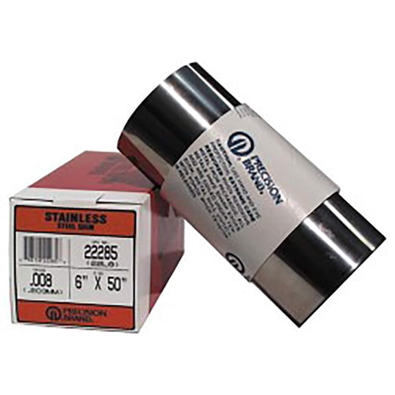 Stainless Steel Shim Stock Rolls - 22l25 .025 ss shimstock 6"x50 J101