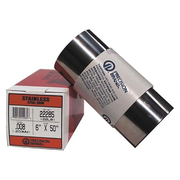 Stainless Steel Shim Stock Rolls - 22lx .0005 6"x50" stainless steel shim CA3