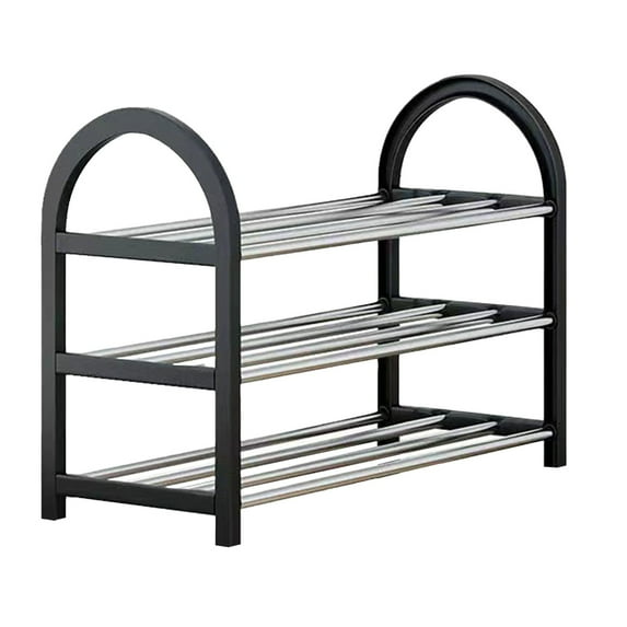 Stainless Steel Shoe Rack, Freestanding Shoe Storage, 3 Layer Shoe Organizer for Entrance, Dustproof and Durable, Space-Saving Shoe Cabinet for Dormitory and Home