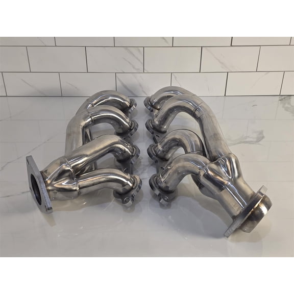 Stainless Steel Shorty Exhaust Headers  Fits 1999-2001 GMC Sierra 1500 2500, 2000-2001 GMC Yukon 4.8L 5.3L with EGR  Direct Bolt-On Manifold Replacement