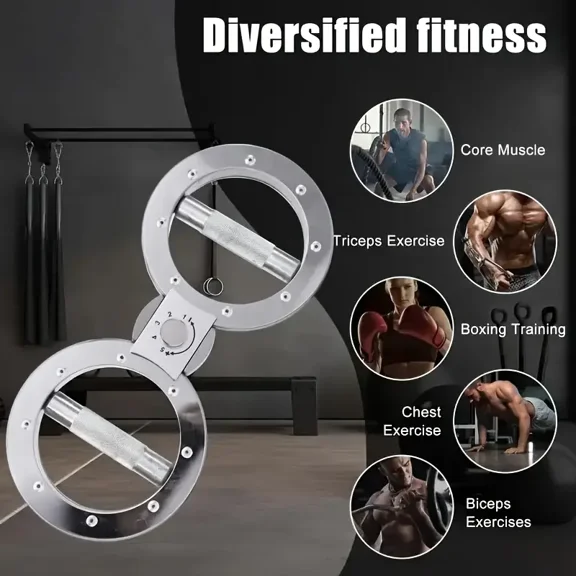 Stainless Steel Shoulder & Arm Exerciser with 360-Degree Rotating Grip, Compact Strength Training Tool for Adults with 12 Lbs Adjustable Resistance for Home Gym, Office Use & Rehabilitation