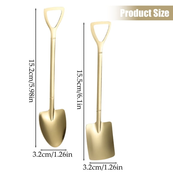Stainless Steel Shovel Spoon - Golden Kitchen Scoop Utensil - Mini Shovel Shape Spoon for Coffee Sugar Spoons - 1 Spoon - Silver