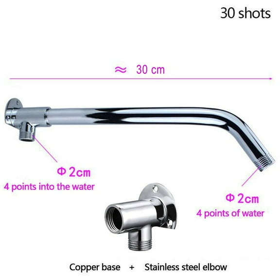 Stainless Steel Shower Arm Bottom Hose Wall Mounted Shower Head Extension Arm