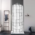thumbnail image 1 of Stainless Steel Shower Curtain Rod 0.9-1.3m with 7.87ft*5.91ft Curtain, 1 of 9