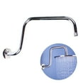thumbnail image 1 of Stainless Steel Shower Head Extension Arm with Flange"S" Shaped Shower Head Riser Extension Arm, 1 of 11