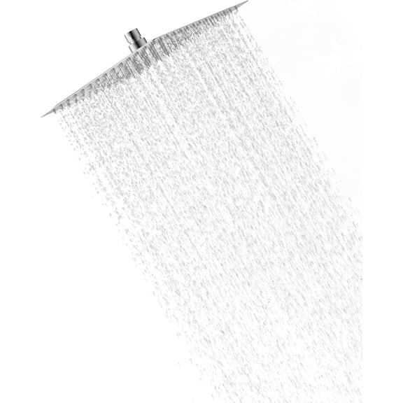 Stainless Steel Shower Head - Water-Saving Shower Head, Square Shower Head 30Cm, Universal Rain Shower Head 1/2 Inch Thread, 360 ° Rotation