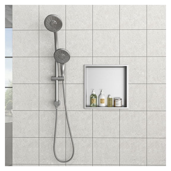 Stainless Steel Shower Niche 13x13 Inch, Recessed Wall Shelf for Bathroom & Kitchen, Brushed Finish, Waterproof & Rustproof Storage