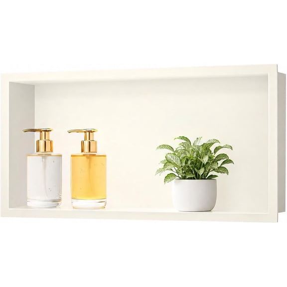 Stainless Steel Shower Niche Insert 24" x 12" Warm White Recessed Horizontal Waterproof Bathroom Storage