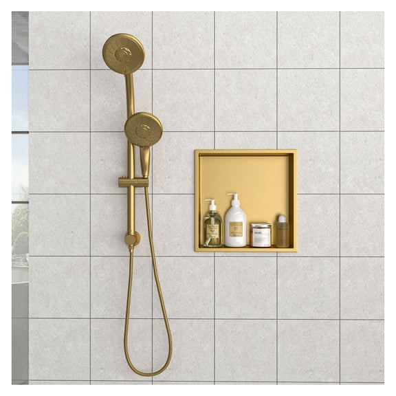 Stainless Steel Shower Niche Recess - Gunmetal Black - Bathroom Wall Recessed Storage Shelf - 13x7x3.94in, 15x13x3.94in, 25x13x3.94in Options