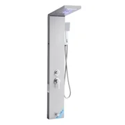 Stainless Steel Shower Panel Tower System with Rainfall Waterfall Head 5 Modes