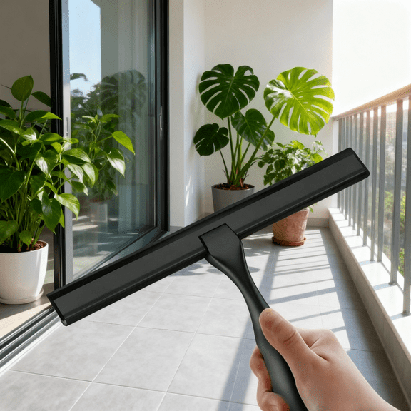 Stainless Steel Shower Squeegee - Easy-to-Use Glass/Car Cleaner with Hook Holder for Bathroom & Kitchen