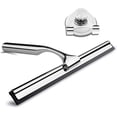 thumbnail image 1 of Stainless Steel Shower Squeegee Rubber Wiper - Glass Window Clean Accessories Rustproof Portable Hand Held Cleaning Tool with Matching Suction Cup Hook Holder - Door Tile Wall Bathroom Mirror Kitchen, 1 of 7