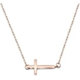 thumbnail image 1 of Stainless Steel Sideways Cross Christian Religious Prayer Collar Necklace, 1 of 5