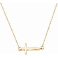 thumbnail image 1 of Stainless Steel Sideways Cross Christian Religious Prayer Collar Necklace, 1 of 4