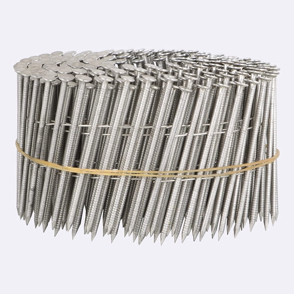 Stainless Steel Siding Nails - 1-1/2x0.09 Ring Shank 15 Degree Coils, 1200 Count Small Cap Coil Roofing Ring Shank Siding Nails for Cedar Siding and Fencing, Etc