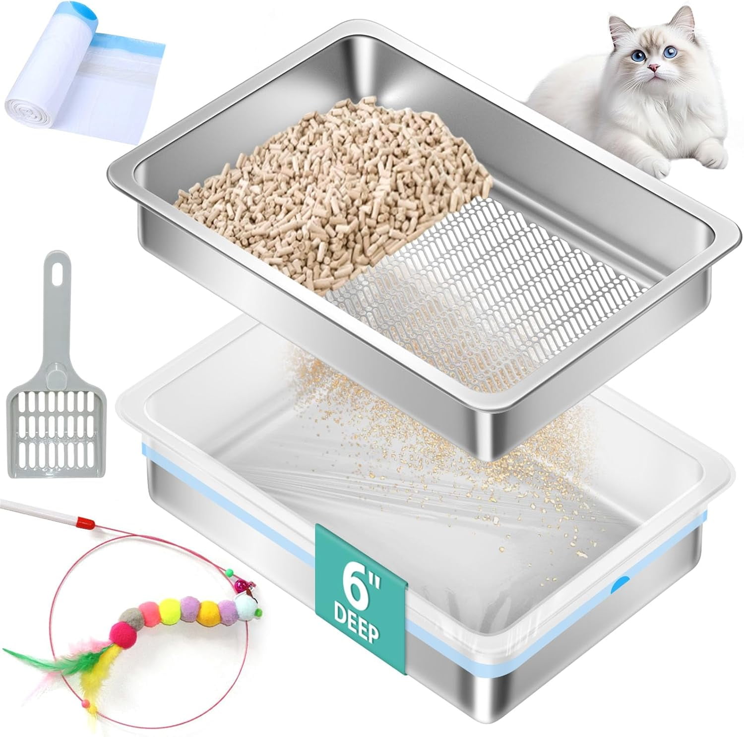 Sifting Litter Litter Box Containment System Sifting Litter Box