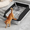 thumbnail image 1 of Stainless Steel Sifting Litter Box with Lid,Extra Large Sifting Cat Litter Box for Pine Pellets & Cats,Metal Pellet Sifter Litter Pan System for Odor Control with Scoop(Black), 1 of 9