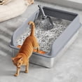 thumbnail image 1 of Stainless Steel Sifting Litter Box with Lid,Extra Large Sifting Cat Litter Box for Pine Pellets & Cats,Metal Pellet Sifter Litter Pan System for Odor Control with Scoop(Dark Gray), 1 of 9