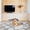 thumbnail image 1 of Stainless Steel Sifting  Litter Box XL High-Sided Anti-Leakage Easy Clean with Scoop & Liner for Big Cats Pine Pellets, 1 of 6