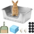 thumbnail image 1 of Stainless Steel Sifting Litter Box for Rabbit (M), 1 of 6